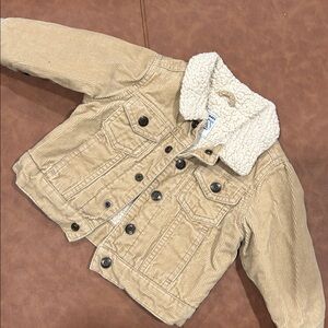 Old Navy Tan Corduroy Jacket with Sherpa Collar
